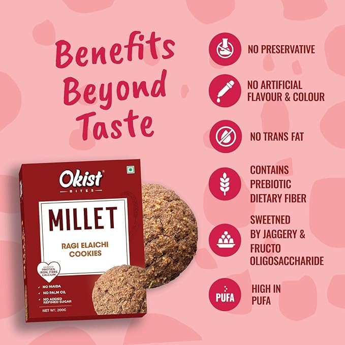 Ragi Elaichi & Millet Jowar Salted Jeera Cookies Pack of 2