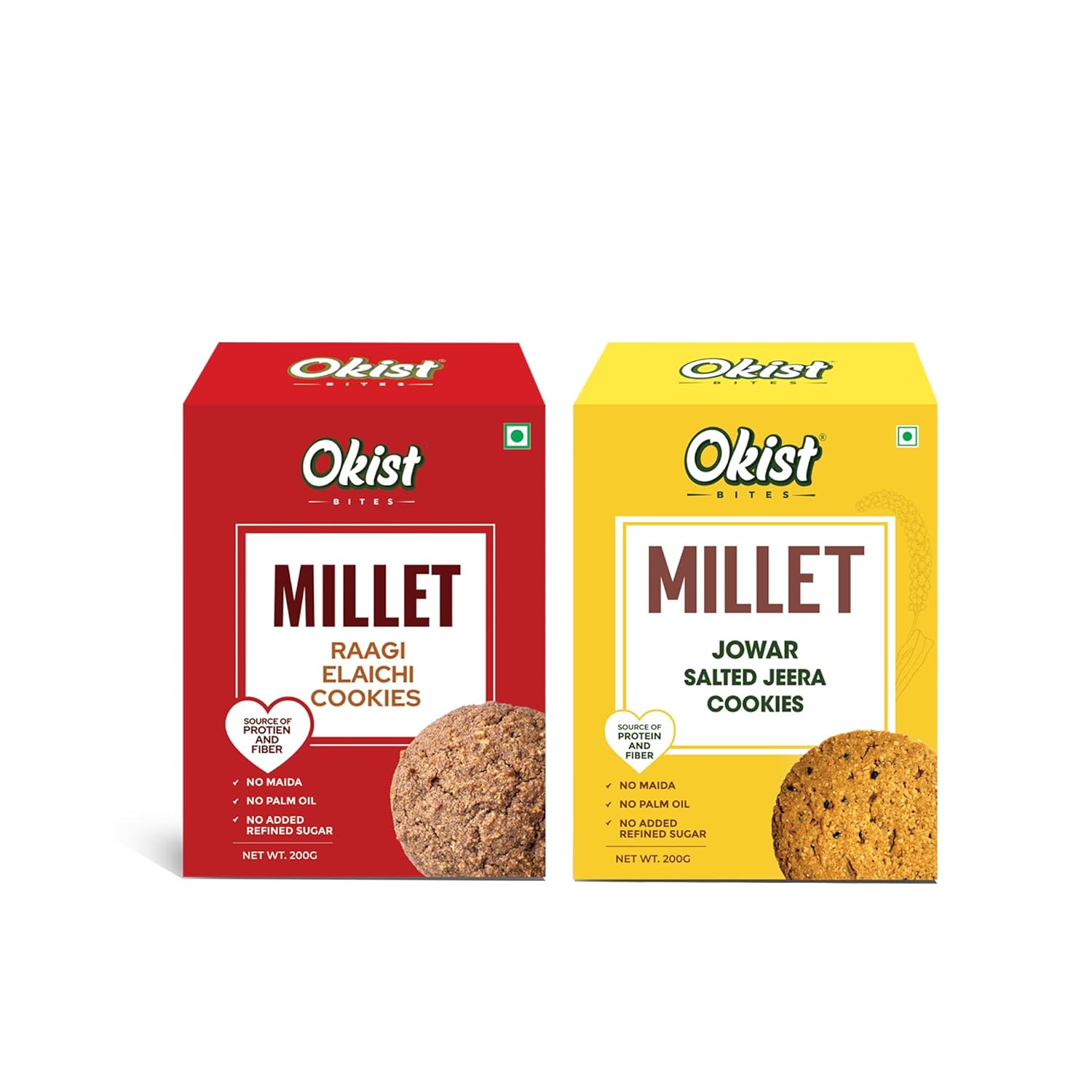 Ragi Elaichi & Millet Jowar Salted Jeera Cookies Pack of 2