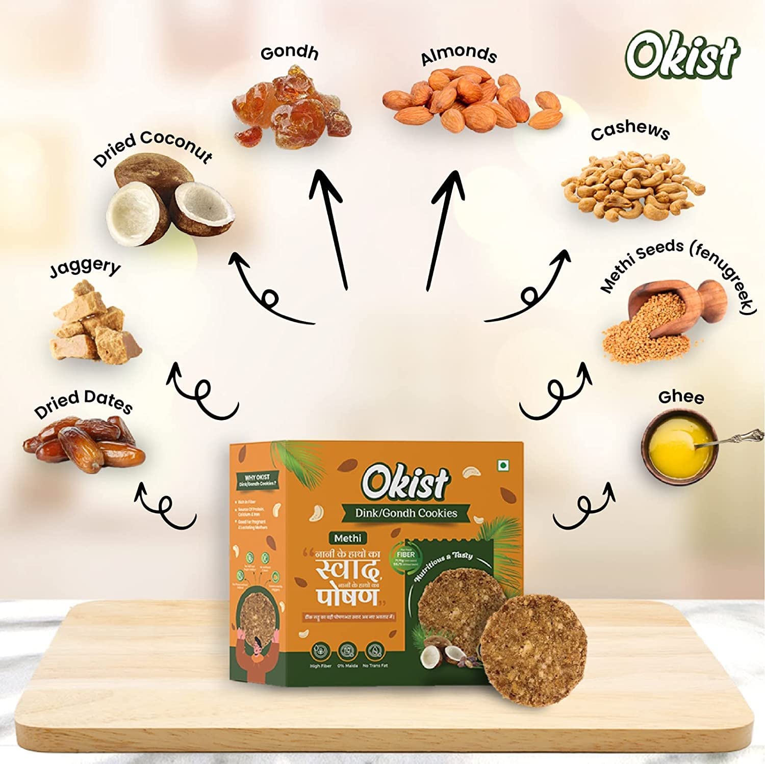 OKIST Dry Fruit Dink Gondh with Methi