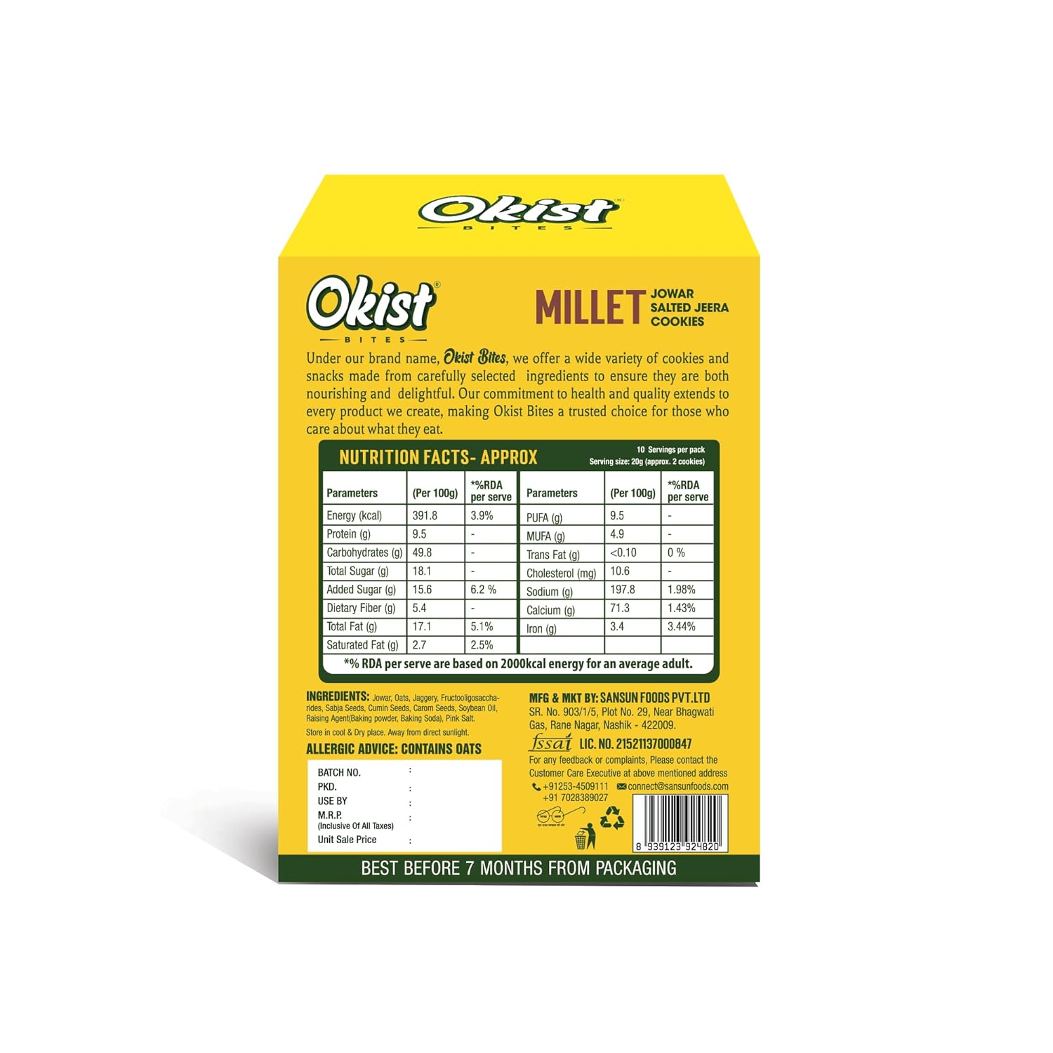 Millet Jowar Salted Jeera Cookies