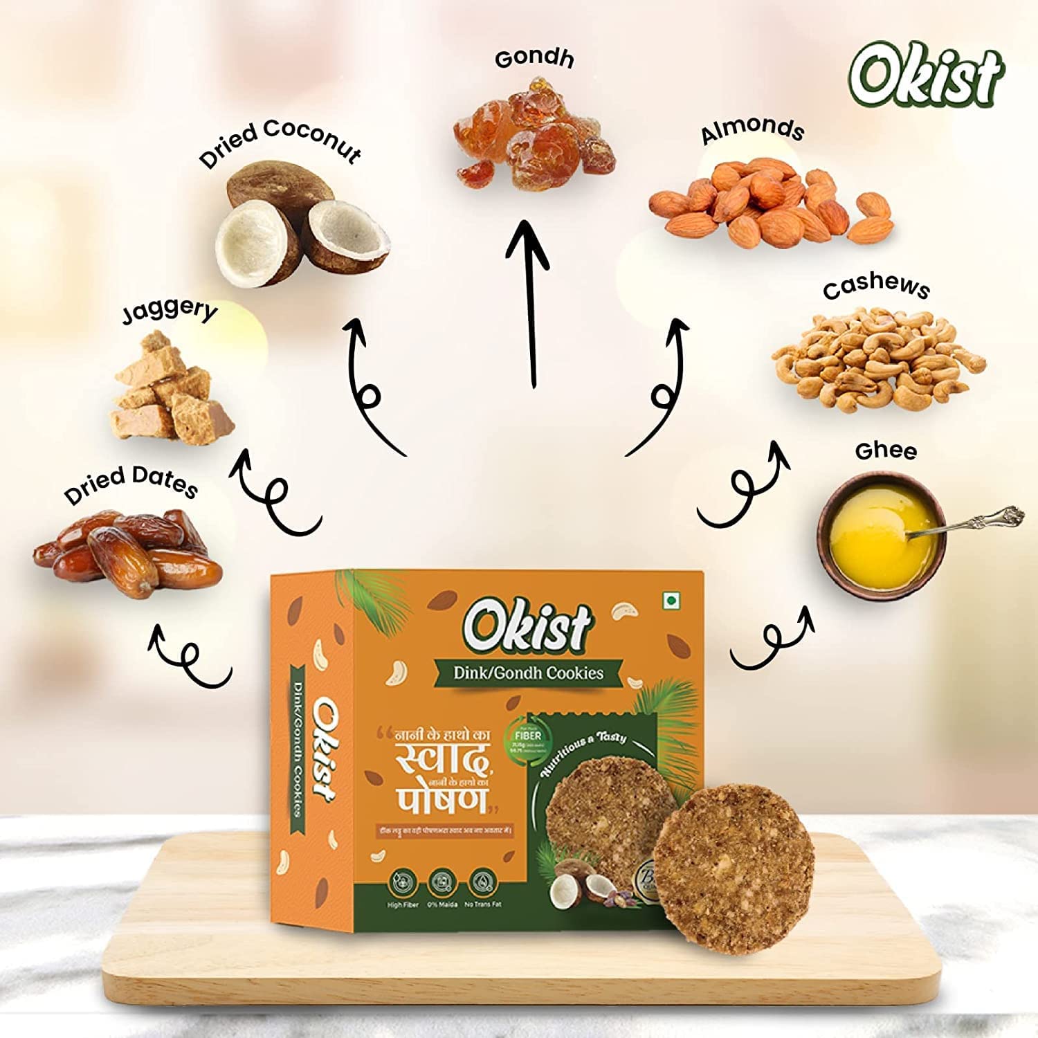 OKIST Dry Fruit Dink Gondh with Methi