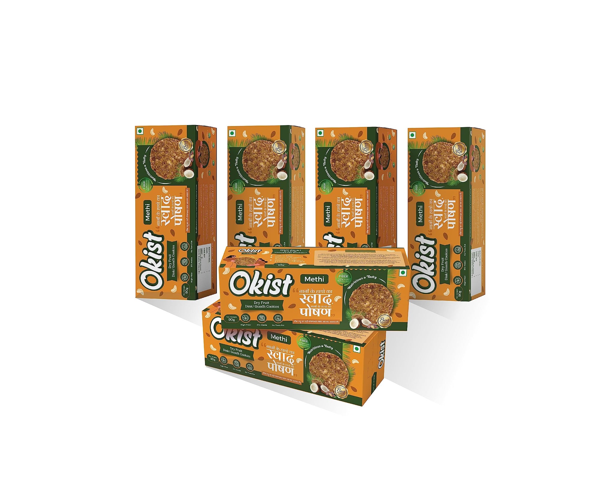 OKIST Dry Fruit Dink Gondh Methi Seed (Fenugreek) Cookies  (Methi, Pack of 3)