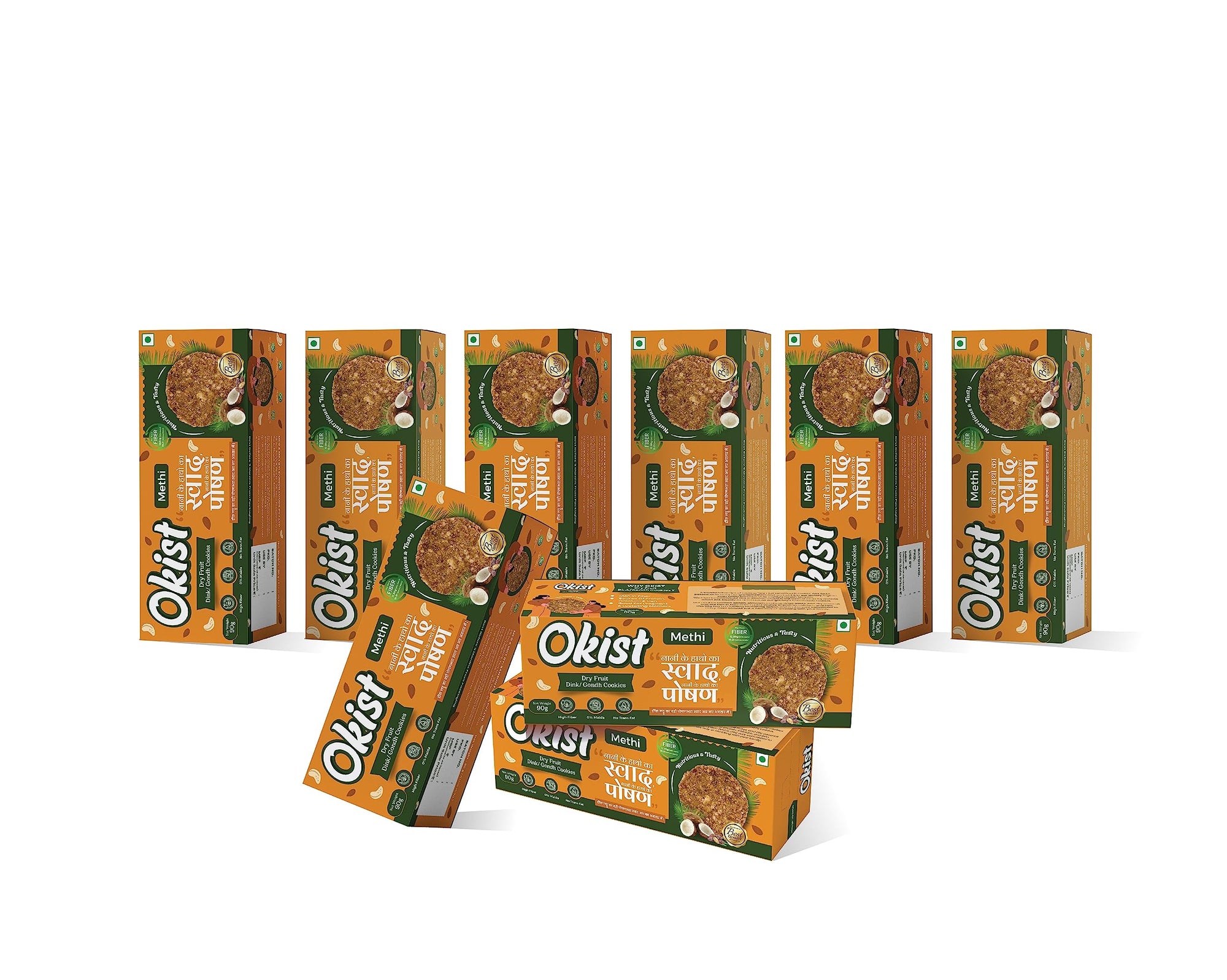 OKIST Dry Fruit Dink Gondh Methi Seed (Fenugreek) Cookies  (Methi, Pack of 3)