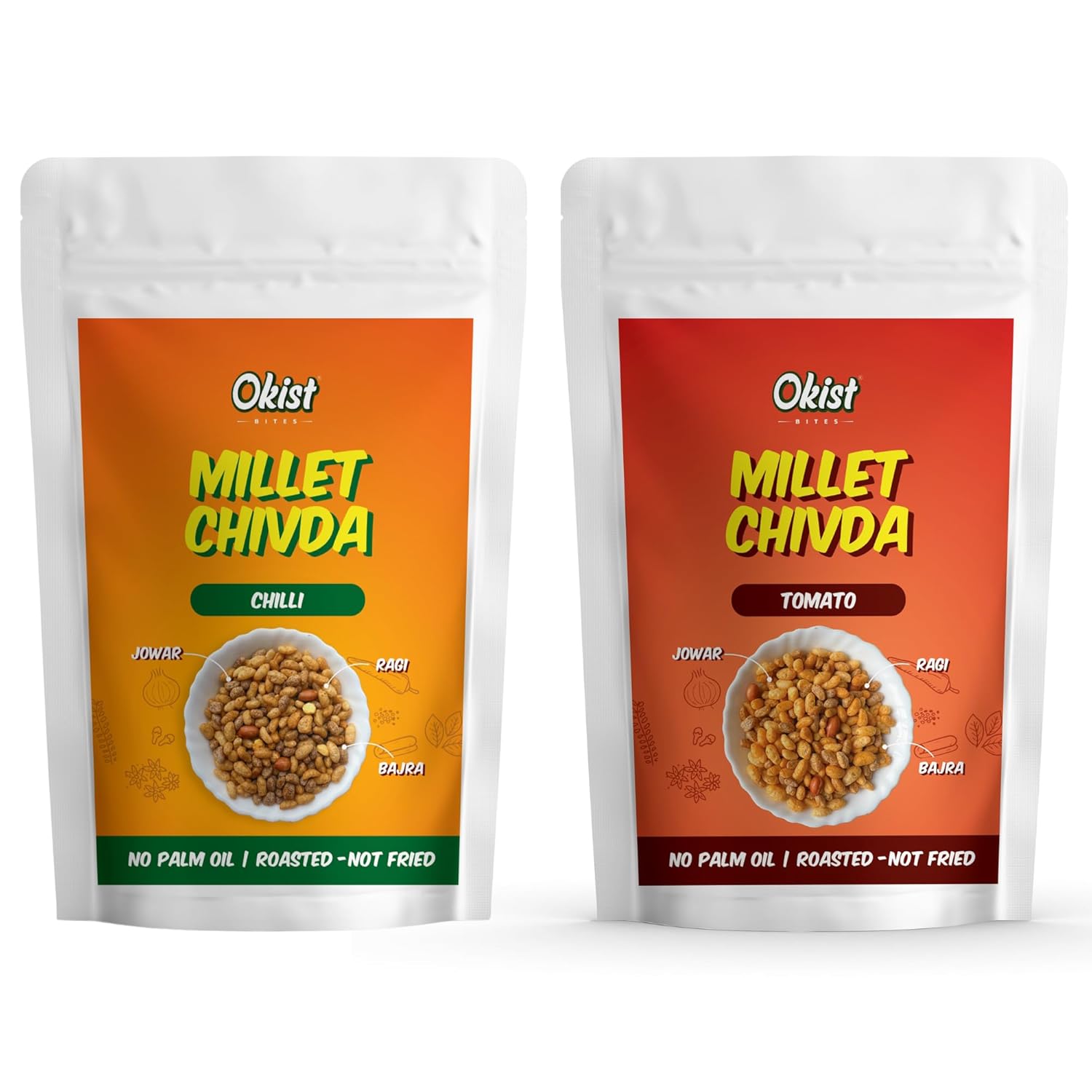 Okist Millet Chivda – Pack of 2 (Chilli + Tomato)
