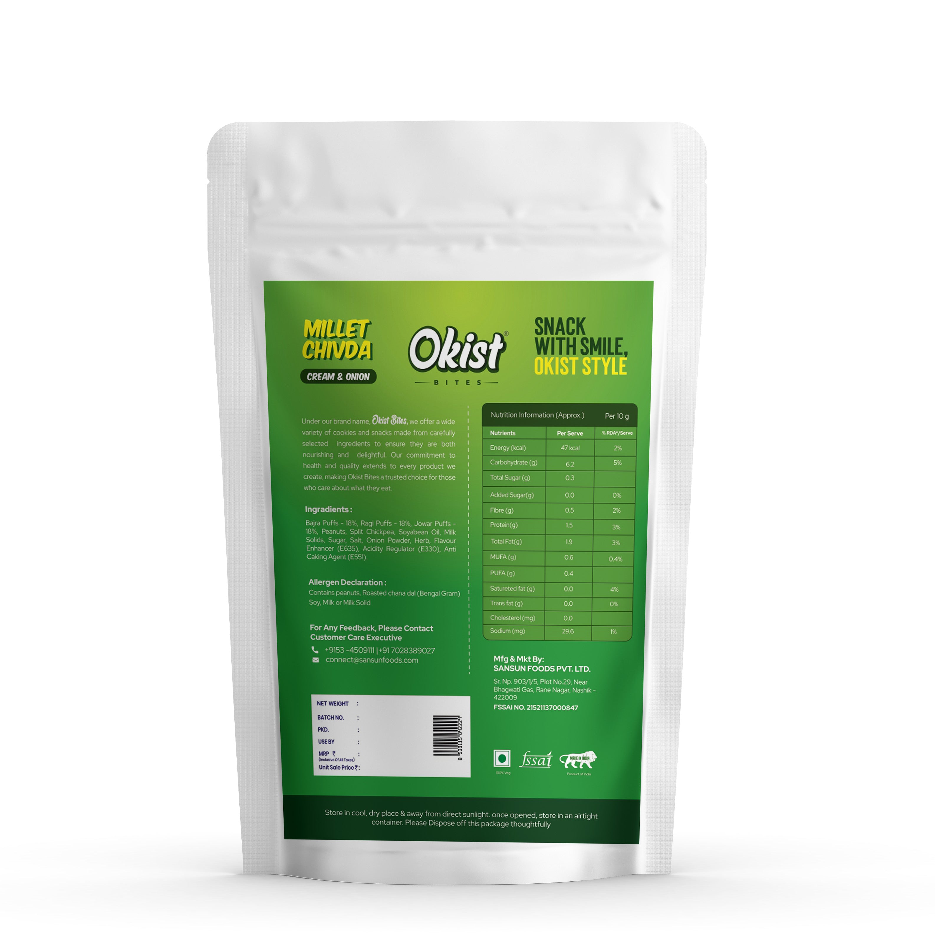 Okist Millet Chivda – Cream & Onion