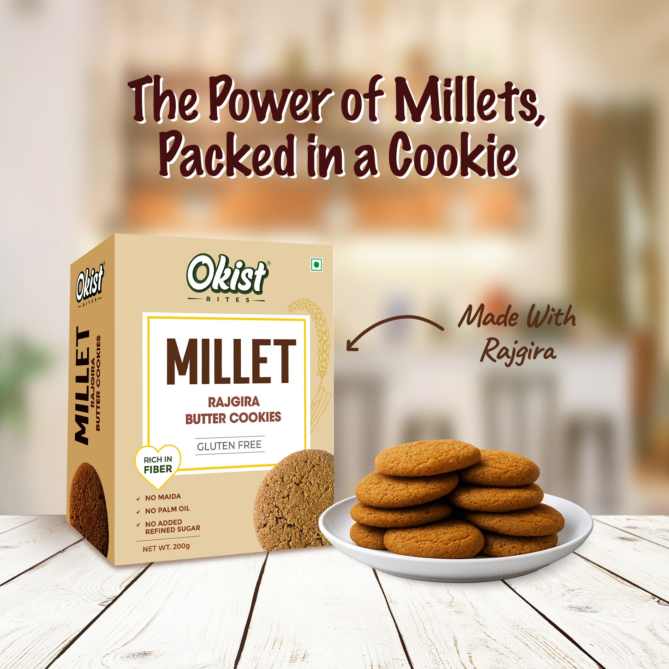 Okist Millet Rajgira Butter Cookies