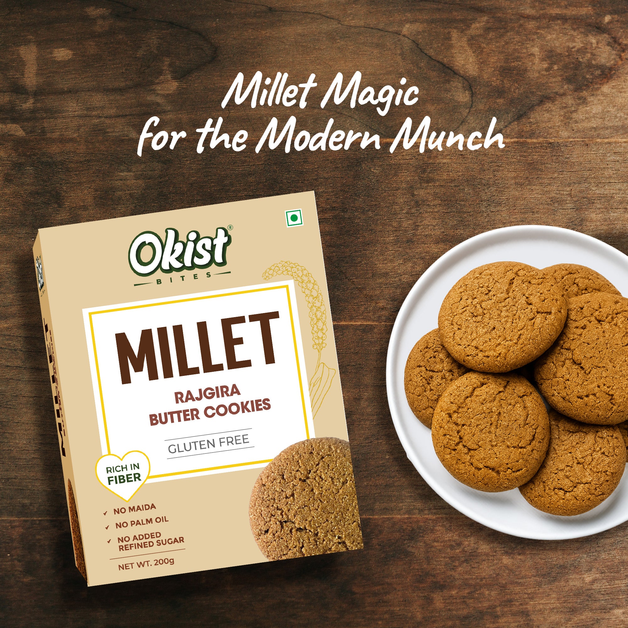 Okist Millet Rajgira Butter Cookies