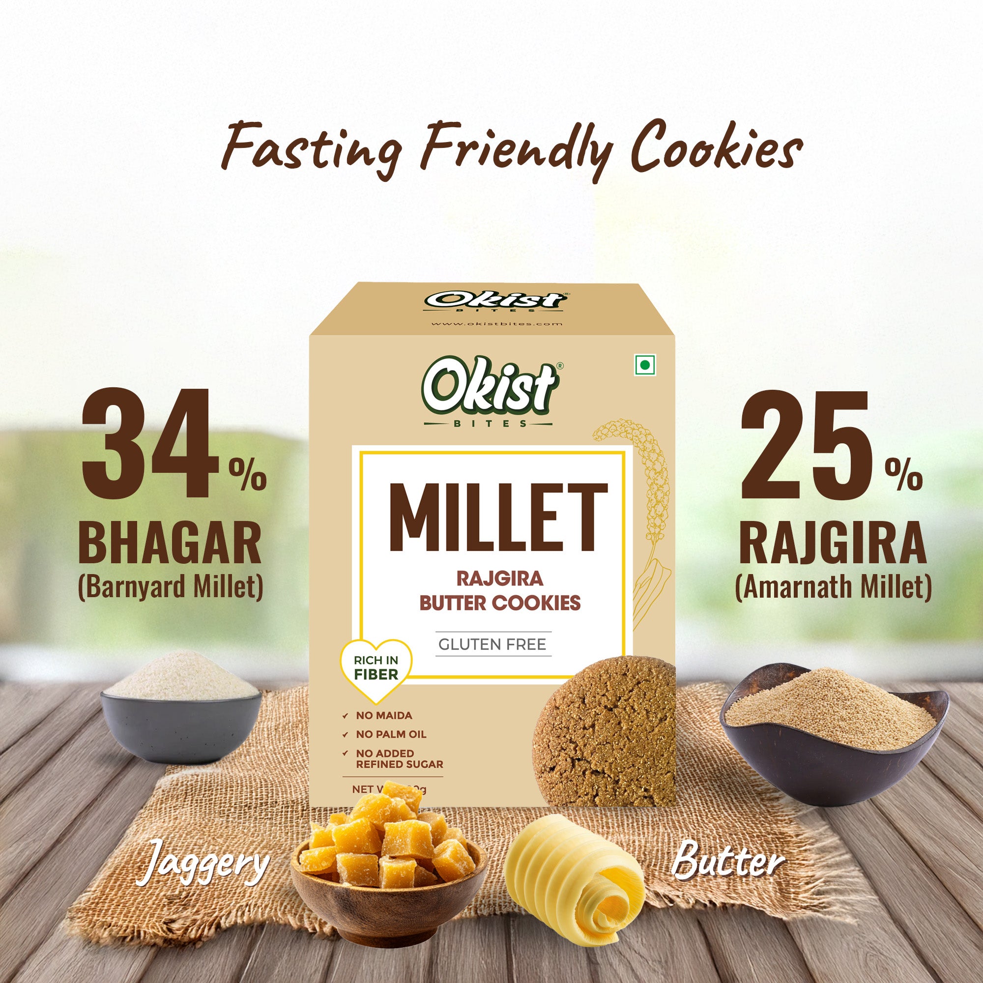 Okist Millet Rajgira Butter Cookies