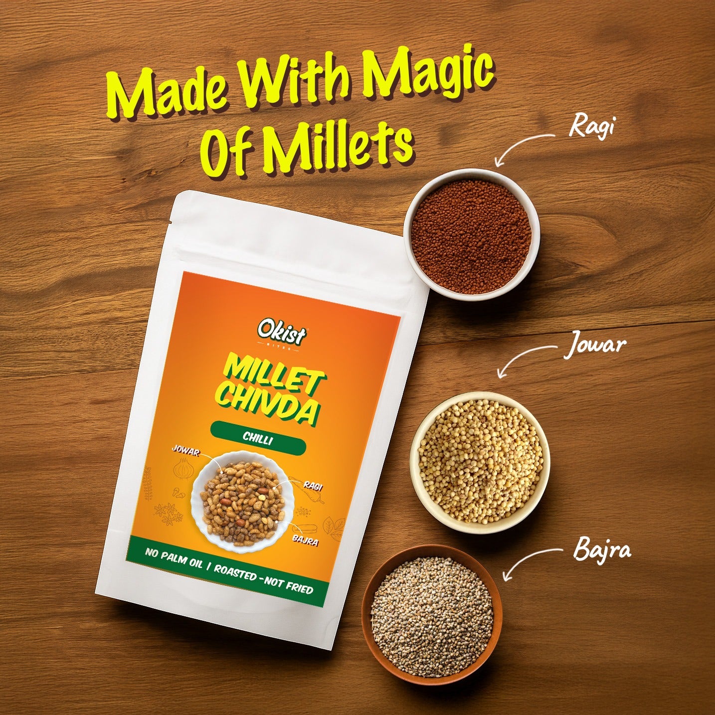 Okist Millet Chivda – Pack of 2 (Chilli + Tomato)