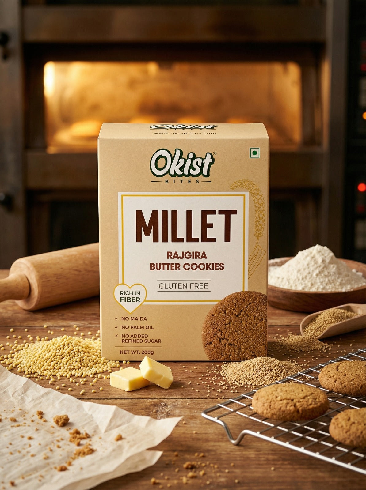Okist Millet Rajgira Butter Cookies