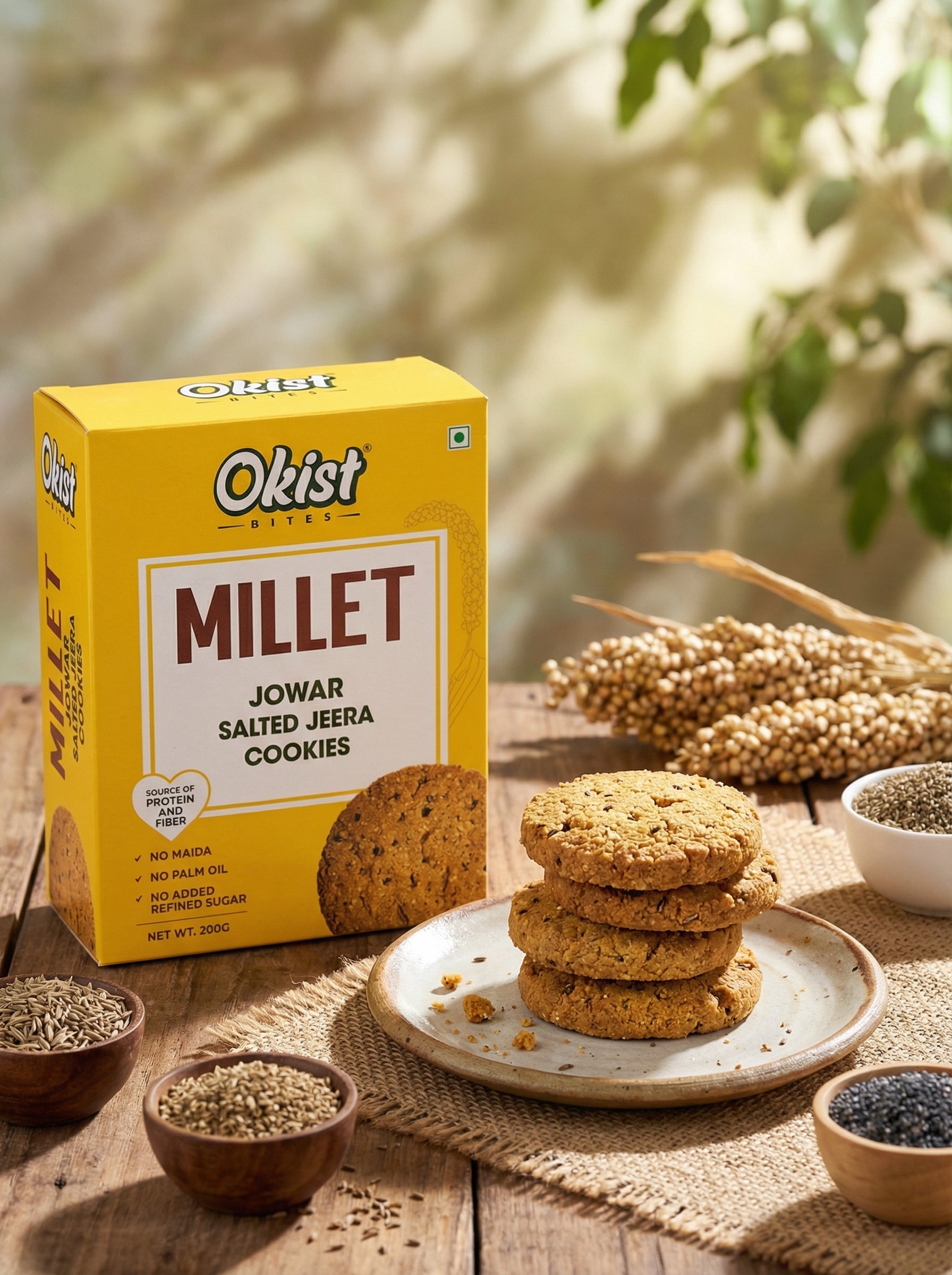 Millet Jowar Salted Jeera Cookies